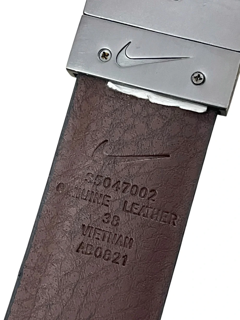 Everyday Nike Black Brown Leather Reversible Belt with Gunmetal Buckle